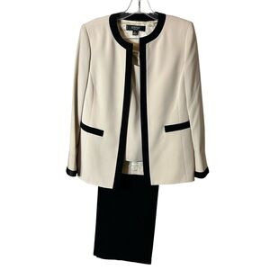 BRAND NEW!! 3PC Kasper Cream and Black Suit. Fully Lined.